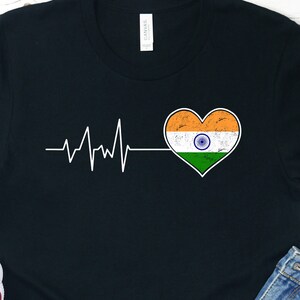 India Flag Heartbeat Shirt: Indian Pride Tee, Hoodie, Sweatshirt