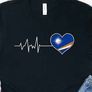Marshall Islands Heartbeat Flag Shirt: Marshallese Pride Gift