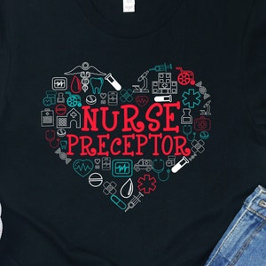 Camiseta de enfermera preceptora: camiseta con gráfico de corazón, sudadera con capucha