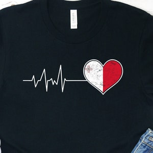 Malta Flag Heartbeat Shirt: Maltese Pride Tee, Hoodie, Tank Top