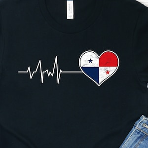 Shirt met vlag van Panama Heartbeat: Panamese Pride-T-shirt