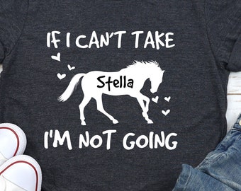 Maglietta per amanti dei cavalli: regalo equestre, nome del cavallo personalizzato