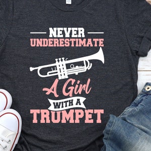 Girl Trumpet T-Shirt: Musician Gift, Band Player Tee
