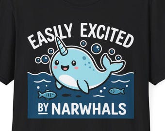Camiseta divertida de narval, regalos de narval, animales, regalo para amantes del océano, criaturas marinas, camisetas con capucha