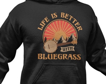 Felpa con cappuccio Bluegrass Banjo: divertente regalo di musica country