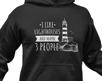 Lighthouse Hoodie Coastal Scenic Symbol Introvert Comfort Pullover Sweatshirt Ocean Gift Solitude Calm