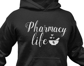 Pharmacy Hoodie Student Pharmacist Tech School Sweatshirt Pharma Gift Medicine Career Training Future
