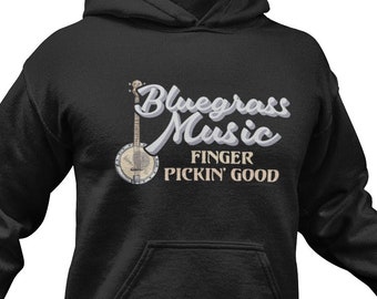 Felpa con cappuccio divertente con musica bluegrass: regalo per gli amanti del banjo