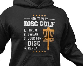 Funny Disc Golf Hoodie, Throw Swear Repeat