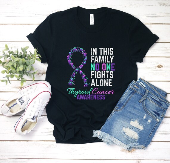 Ribbon Thyroid Cancer Awareness Shirt Family Women Men Ribbon Thyroid Cancer Awareness Shirt Family Women Men