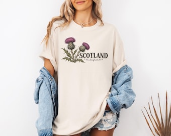 Scottish Thistle Shirt, Scotland Highlands Tee, Thistle Gift, Scotland Souvenir, Comfort Colors