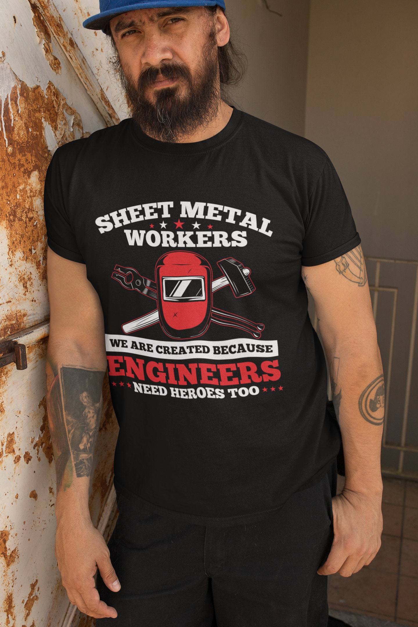 Awesome Sheet Metal Worker Engineer's Heroes Welder T-Shirt Awesome Sheet Metal Worker Engineer's Heroes Welder T-Shirt