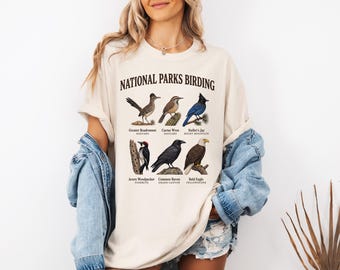 Birding Shirt, National Parks Birding Tee, Bird Watcher Shirt, Birder Gift, Comfort Colors