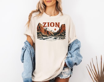 Zion National Park Shirt, Vintage Zion Tee, Utah Canyon Shirt, Hiking Gift, Comfort Colors