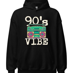 90s Vibe Graphic Hoodie - Retro Boombox Sweatshirt