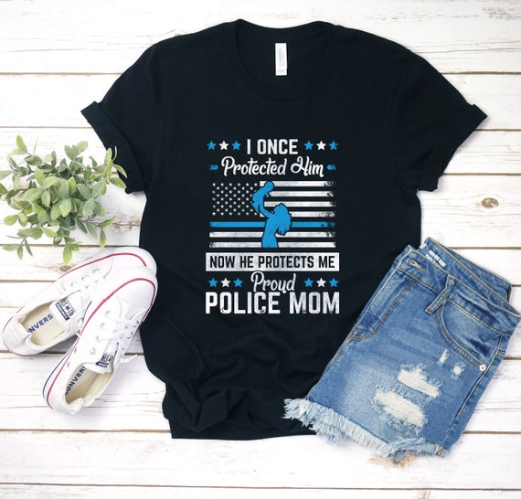 Proud Police Officer Mom Shirt T-Shirt Cop Mother Gifts Proud Police Officer Mom Shirt T-Shirt Cop Mother Gifts