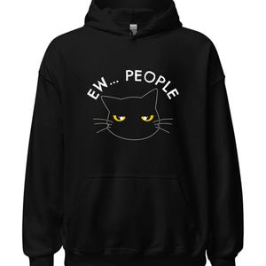 Funny Anti-Social Cat Hoodie: Introvert Cozy Pullover