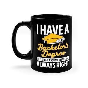 Lustiger Bachelor Becher / BS Abschluss Geschenkidee für Sie & Ihn / Bachelor Kaffeetasse / BS Abschlussgeschenk / Master Geschenke / BA Becher