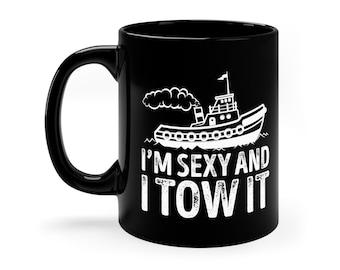 Tasse de remorqueur / Idée drôle de cadeau d’opérateur de remorqueur pour lui et elle / Tasse à café de remorqueur / Cadeau de bateau de remorqueur / Cadeaux pour le capitaine de remorqueur / Tasses de remorqueur