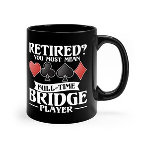 Caneca de jogador de bridge / Caneca de café engraçada de jogo de cartas de bridge / Presente de amante de bridge para ele e ela / Presente de torneio de bridge / Copo de fã de bridge / Canecas