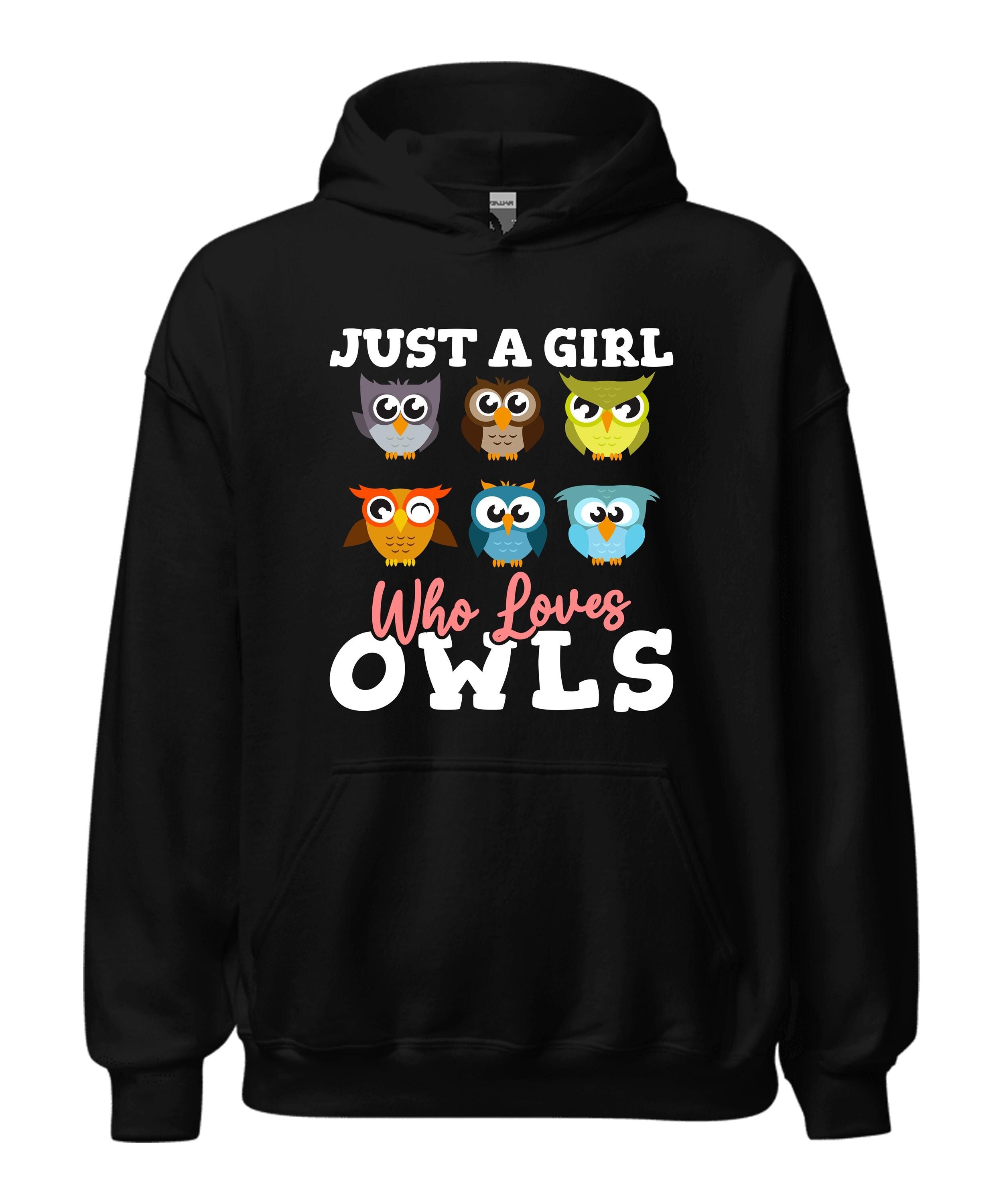 Cute Owl Hoodie / Owl Lover Sweatshirt / Barn Owl Pullover / Snowy Owl Gift / Bird Sweater / Wildlif