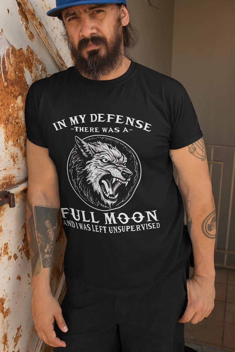 Funny Werewolf T-Shirt: Full Moon Graphic Tee image 2