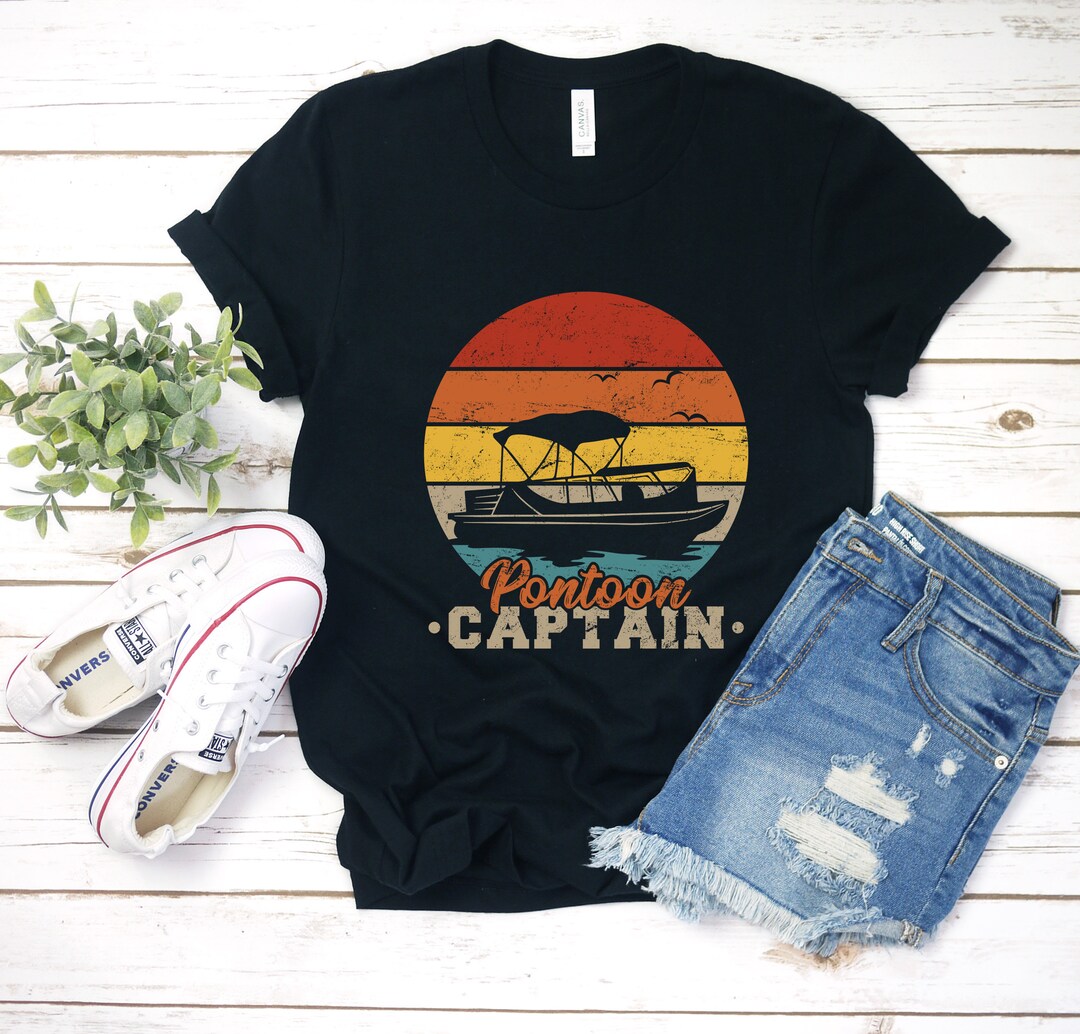 Funny Pontoon Boat Shirt Captain T-shirt Pontooning Gifts for Men Women ...