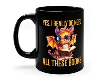 Book Dragon Coffee Mug: Funny Bookworm Gift