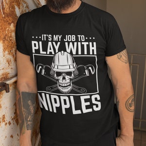 Funny Plumber T-Shirt: Pipefitter Gift with Skull & Wrenches image 2
