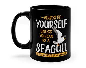 Funny Seagull Coffee Mug Gift Seaside Bird Lover Coastal Present Cup Ocean Beach Travel