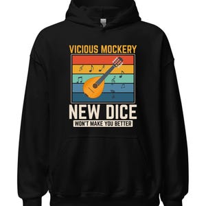 Vicious Mockery Bard Hoodie: Funny D&D Dice Pullover