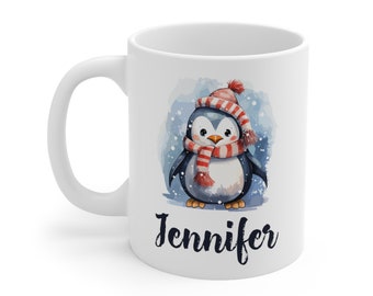 Penguin Mug Coffee Gift Personalized Custom Lover Women Tea Cup Ceramic Present Gifts Mugs