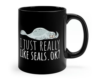 Cute Seal Mug / Funny Seal Lover Coffee Mug / Marine Biology Gifts For Him & Her / Seal Fan Mugs / Ocean Lover Cup / Seal Birthday Present