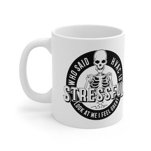Funny HVAC Skeleton Coffee Mug: Air Conditioning Tech Gift