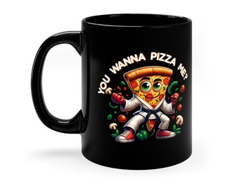 Funny Pizza Lover Mug: Pizza Karate Gift