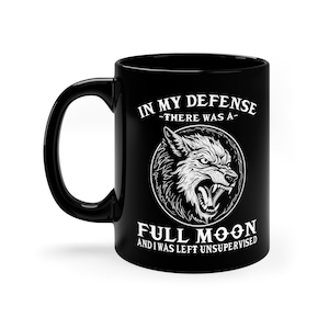 Caneca de lobisomem / Presentes engraçados para amantes de lobisomens para ele e ela / Xícara de café de Halloween de lobisomem / Presente de aniversário para fãs de lobisomem / Canecas de lobisomem