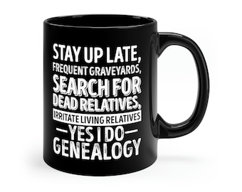 Lustige Genealogie-Kaffeetasse: Familiengeschichte Geschenk