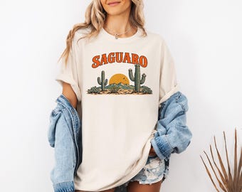 Saguaro Shirt, Saguaro National Park Tee, Arizona Cactus Shirt, Desert Sunset Gift, Comfort Colors