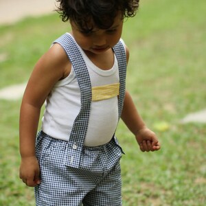 Baby boy pants, toddler pants, boy suspender pants, suspender shorts, boy romper, toddler short with braces, navy blue, toddler suspenders image 5