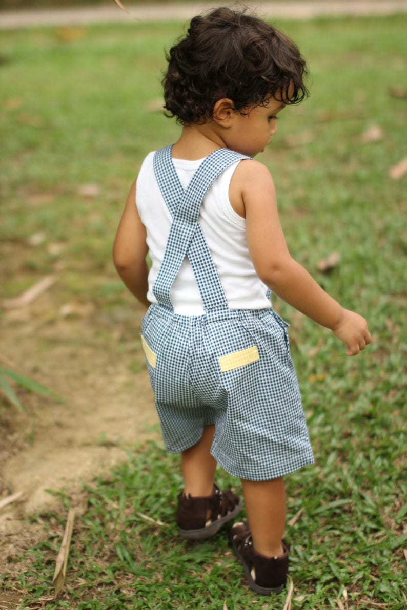 Baby boy pants, toddler pants, boy suspender pants, suspender shorts, boy romper, toddler short with braces, navy blue, toddler suspenders image 3