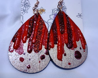Red Drip Earrings