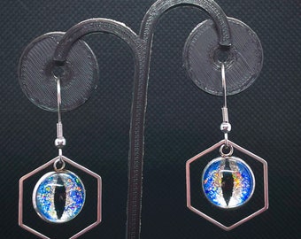 Pendientes de ojo de dragón hechos a mano