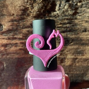 10ct 3D Printed Kat Prints Logo Nail Polish Swatch Rings
