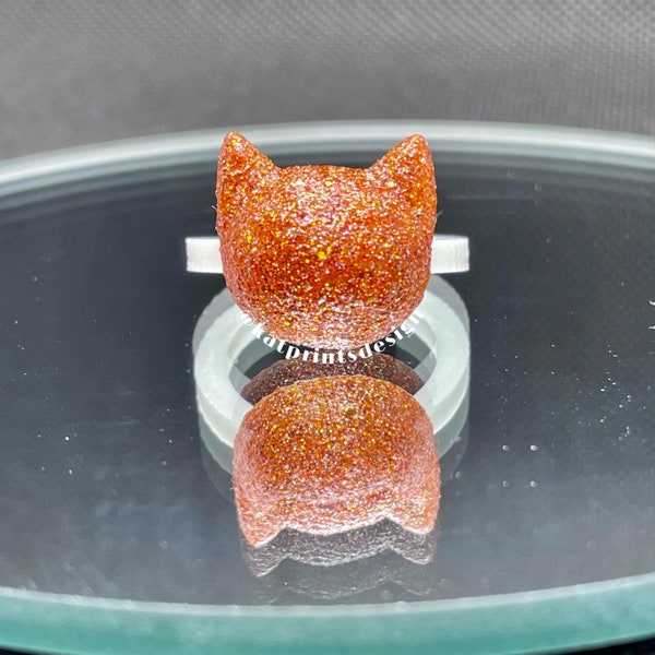 10ct 3D Printed Cat Head Nail Polish Swatch Rings