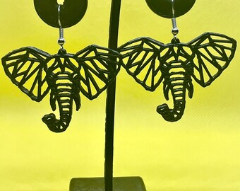 3D Printed Geometric Elephant Earrings
