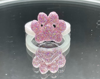 10ct 3D Printed Paw Nail Polish Swatch Rings