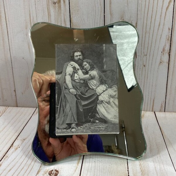 Vintage  Mirror/Mirrored Picture Frame/ Hollywood Regency/Art Deco Style/Wedding/Tabletop