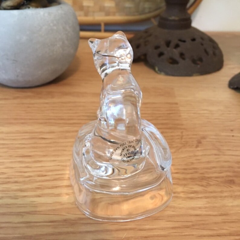 SALE Small Glass CityCatLead GlassAvon CollectableCrazy Cat LayFeline