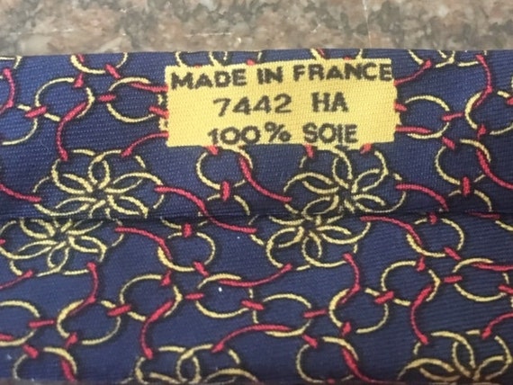 Hermes' Paris Vintage Silk Luxury NeckTie Made In… - image 4