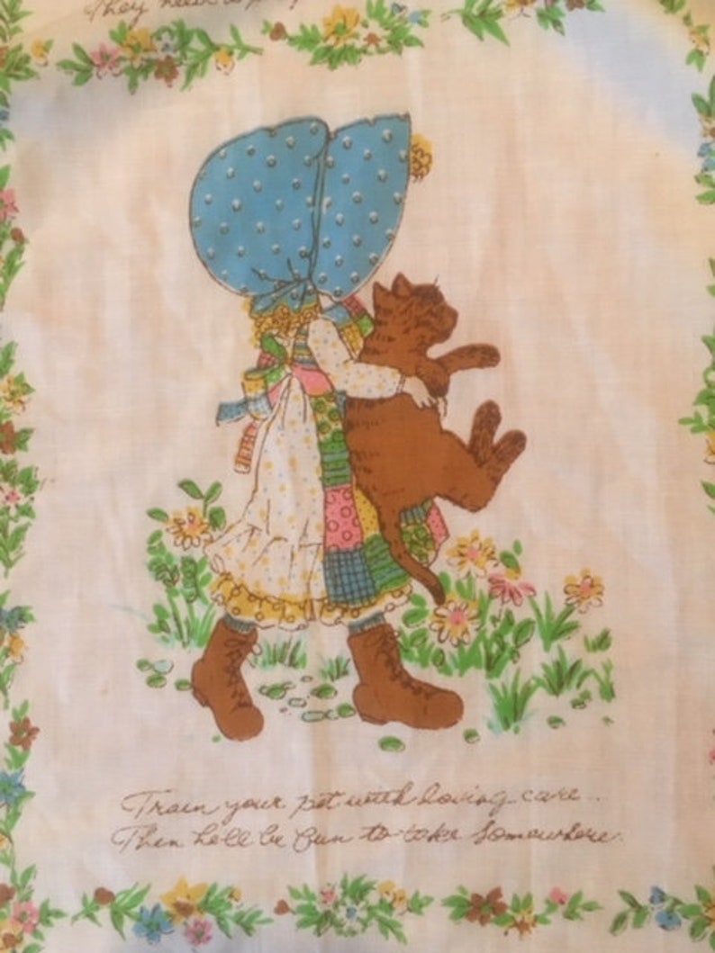 Rare Vintage Holly Hobbie Fitted Sheet Bed Linens With Her Kitten Pie Sunflower American Greeting Card 4ft X 6ft - Holly Hobbie Bedding Rare Vintage Holly Hobbie Fitted Sheet Bed Linens With Her Kitten Pie Sunflower American Greeting Card 4ft X 6ft - Holly Hobbie Bedding